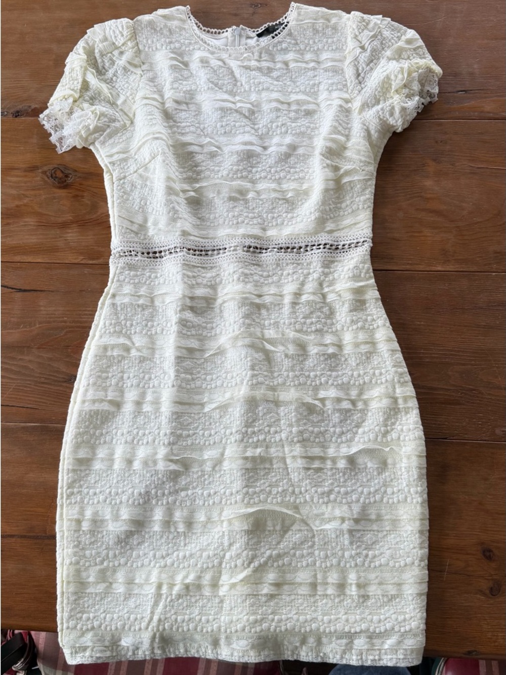 Aqua Cream Lace Midi Dress